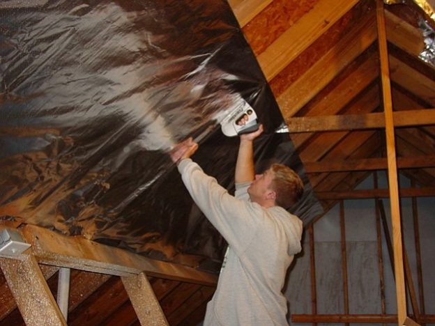 attic radiant barrier installation